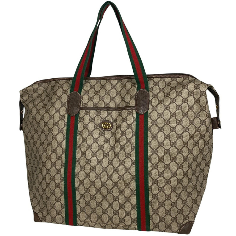 Gucci GG Boston bag Sherry Web canvas beige green red